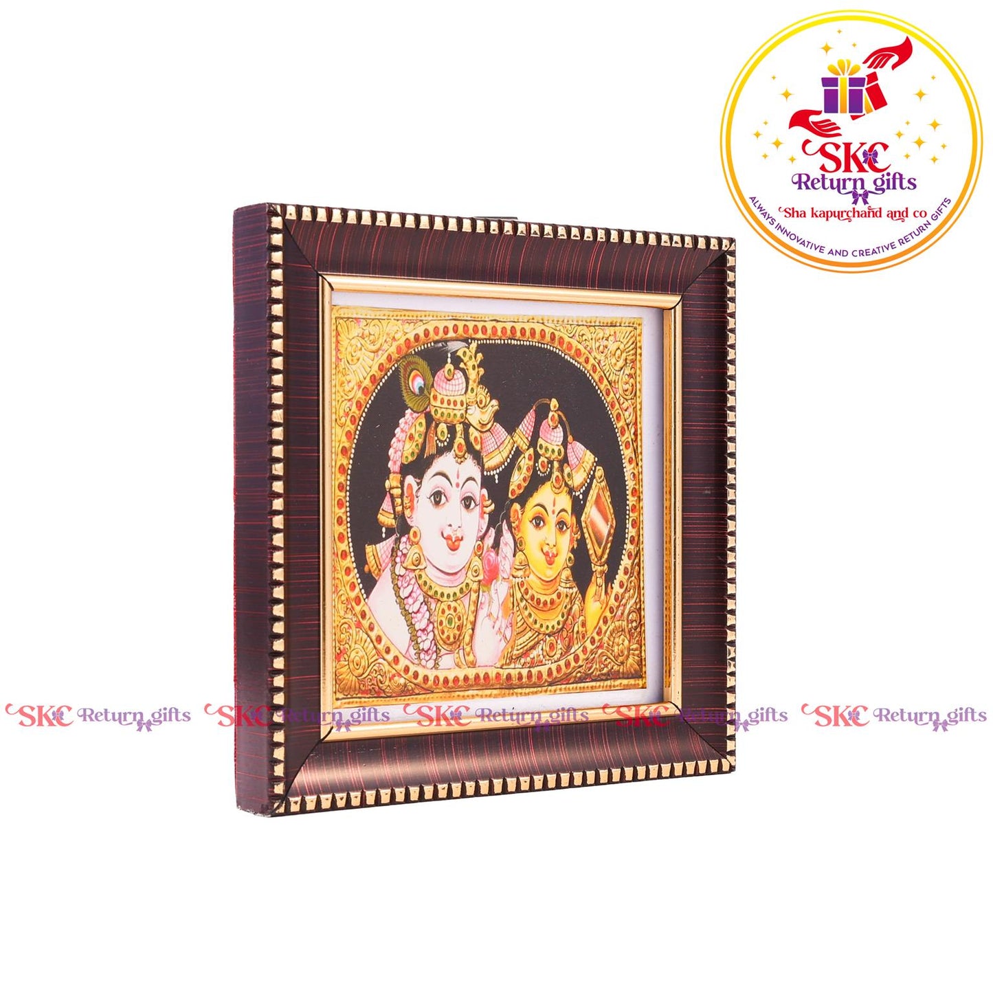 Tanjore Digital Art & Radha Krishna