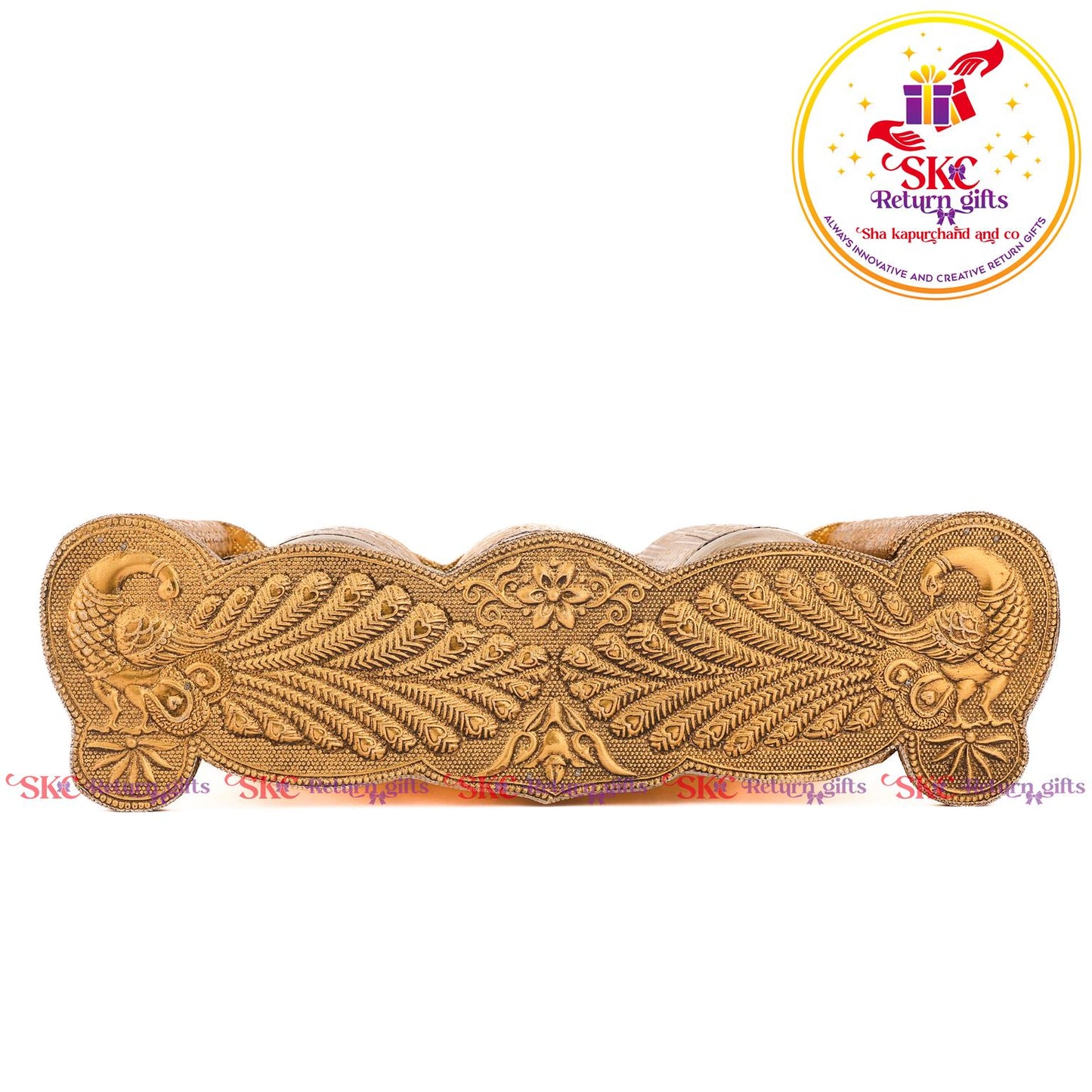 Embossed 6 Pcs Glass Tray Set