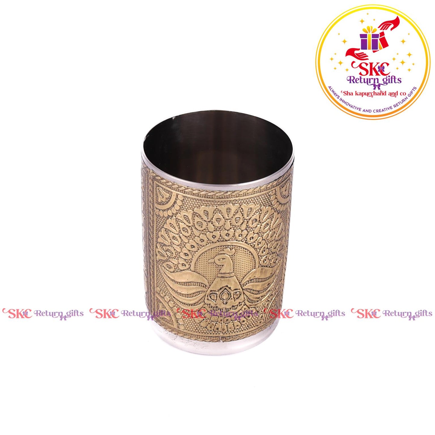 Embossed 6 Pcs Glass Tray Set