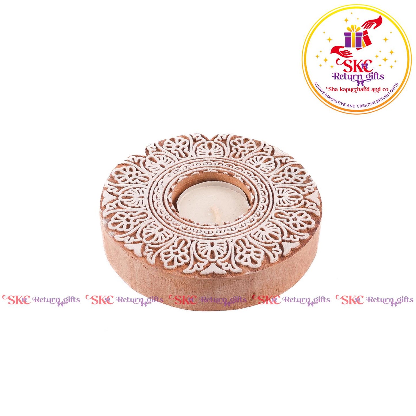 Wooden Block Candle Stand Big