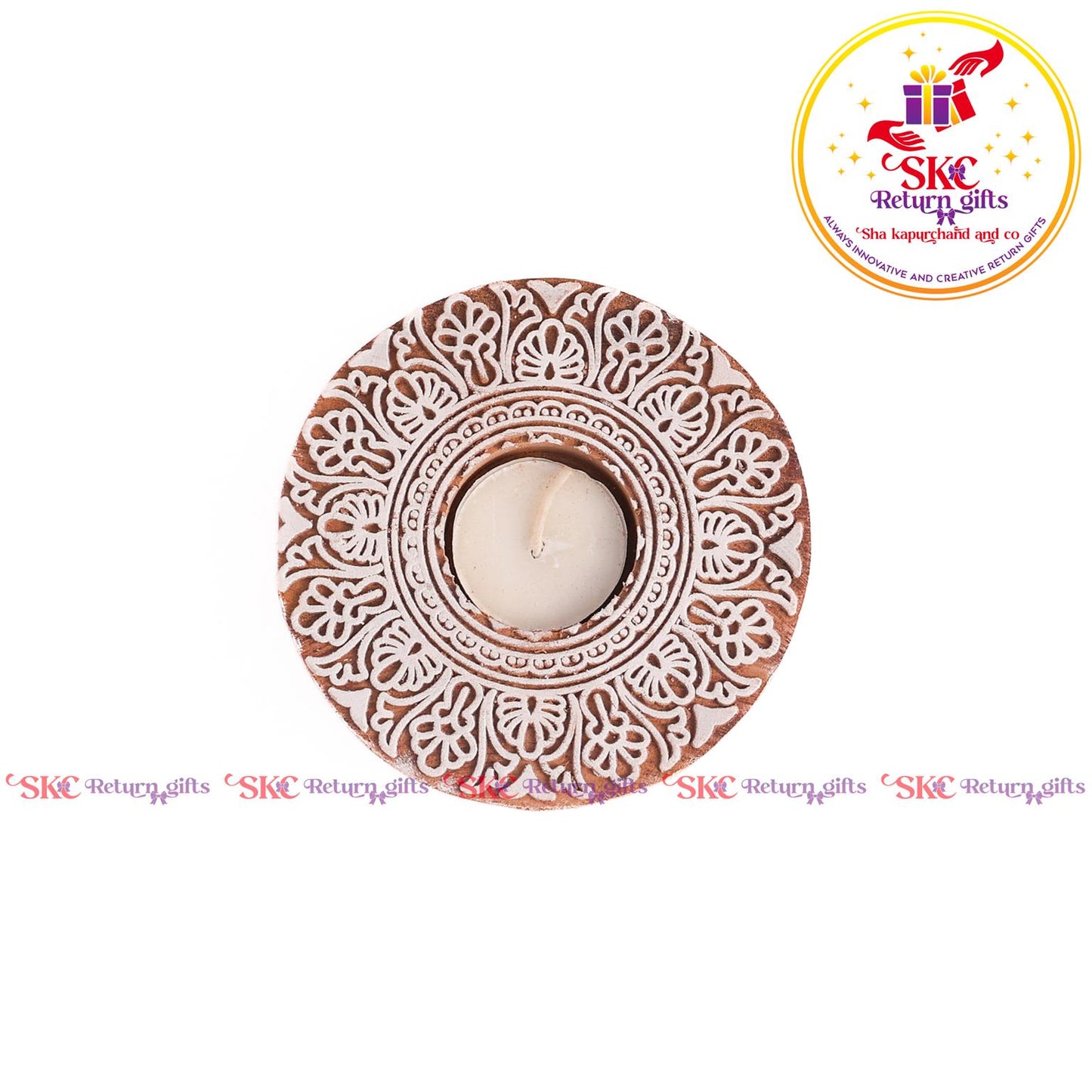 Wooden Block Candle Stand Big