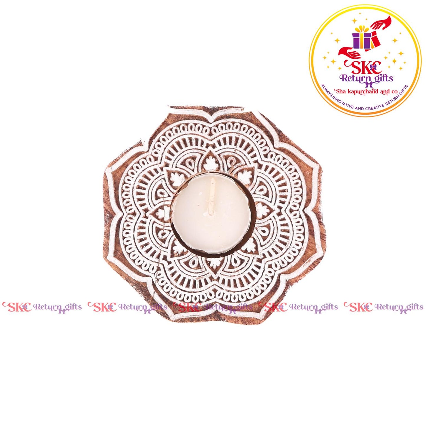 Wooden Block Candle Stand Big