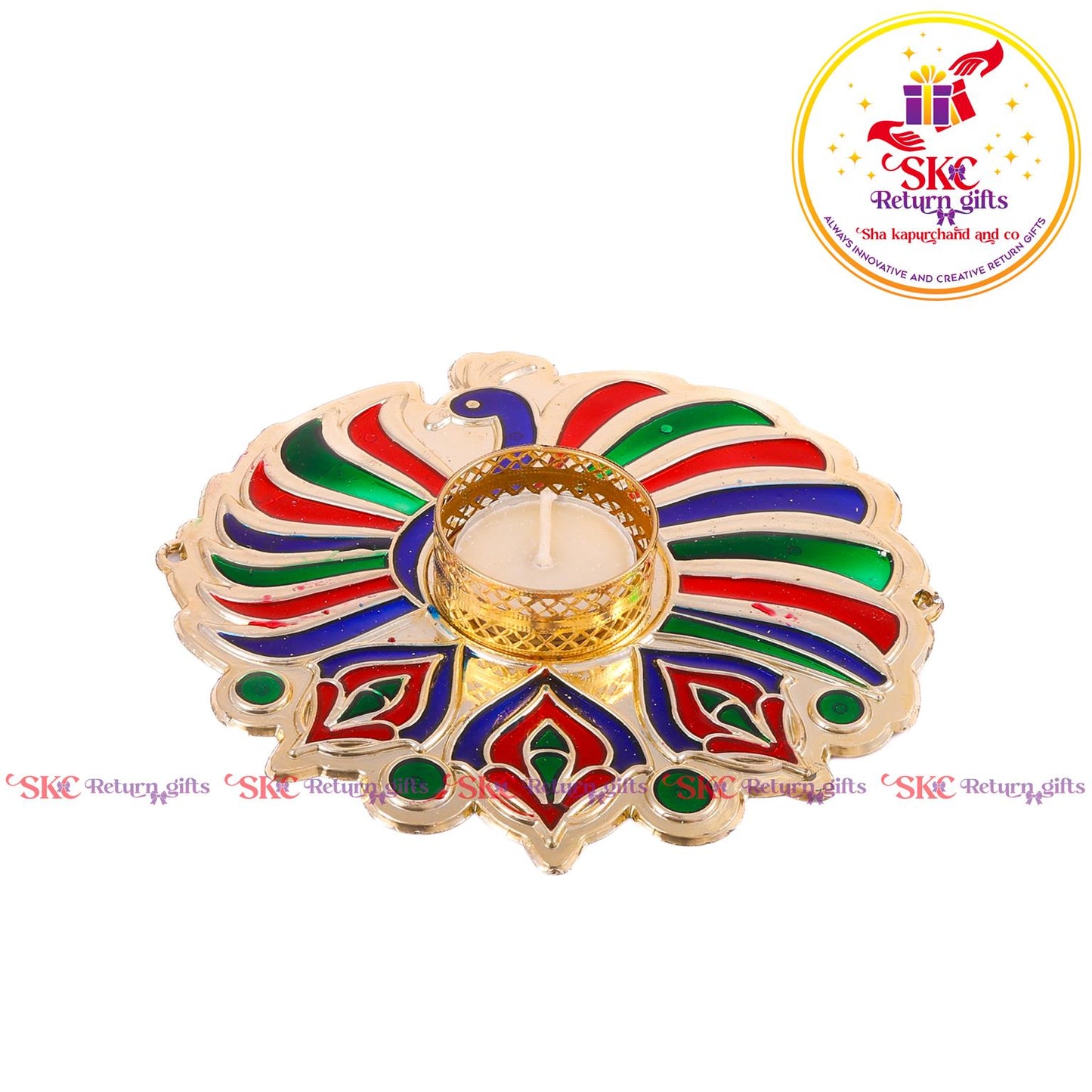 Fiber Meena Candle Stand