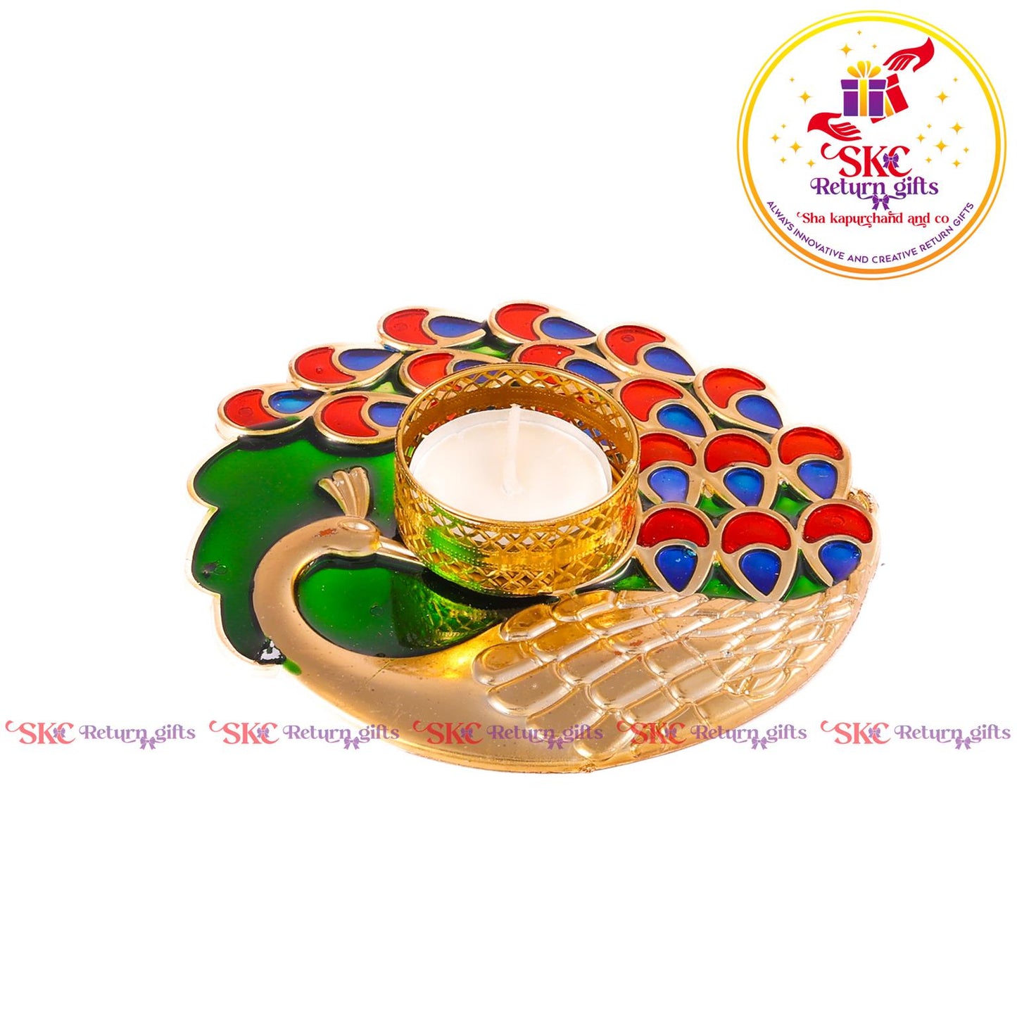 Fiber Meena Candle Stand