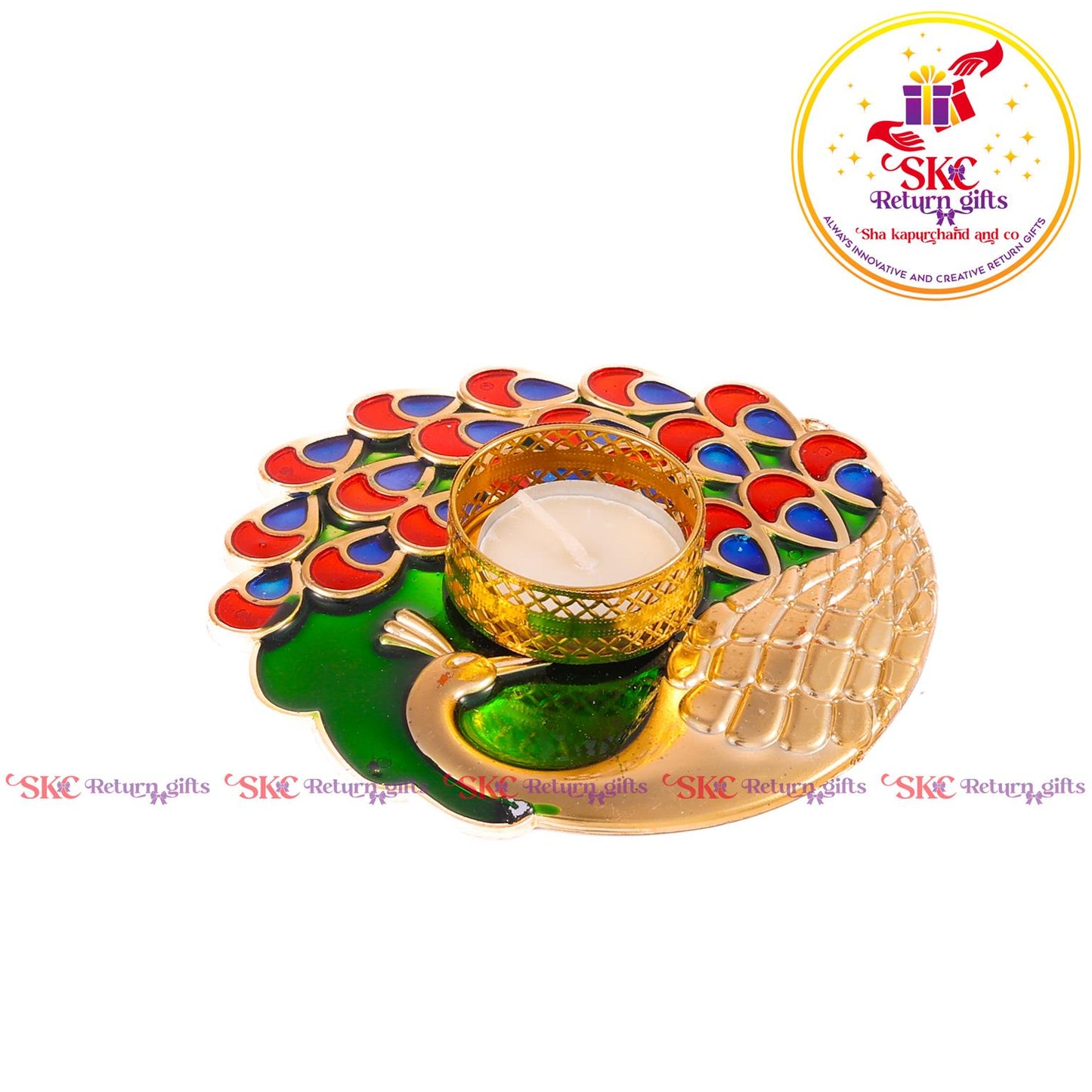 Fiber Meena Candle Stand