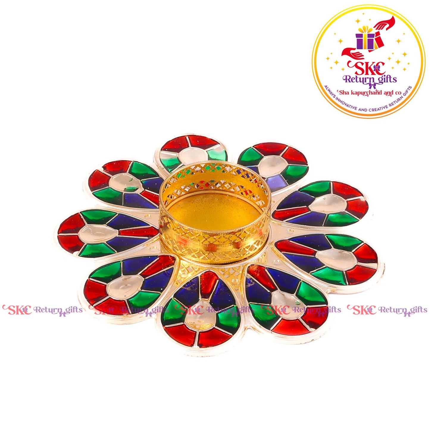 Fiber Meena Candle Stand