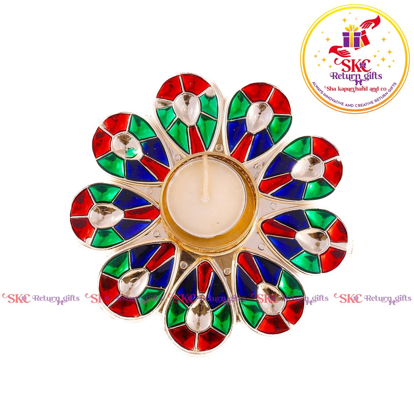 Fiber Meena Candle Stand