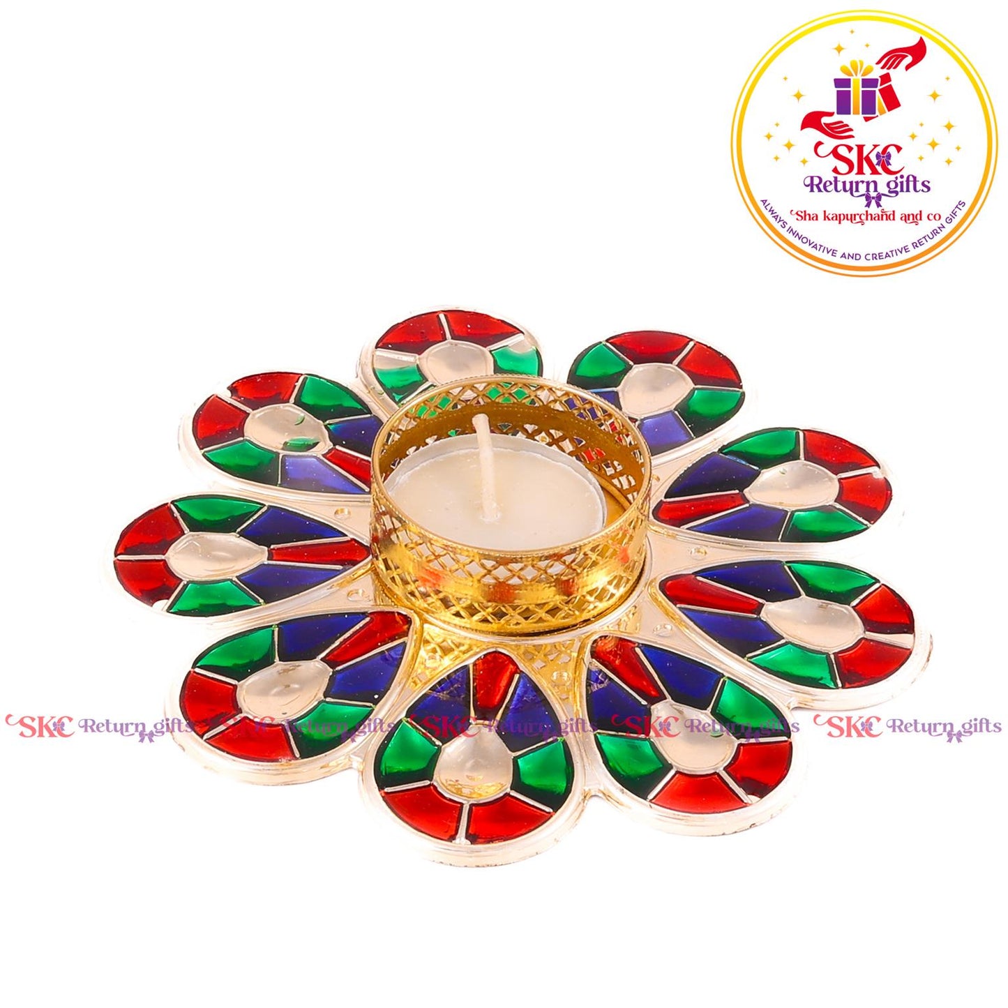 Fiber Meena Candle Stand