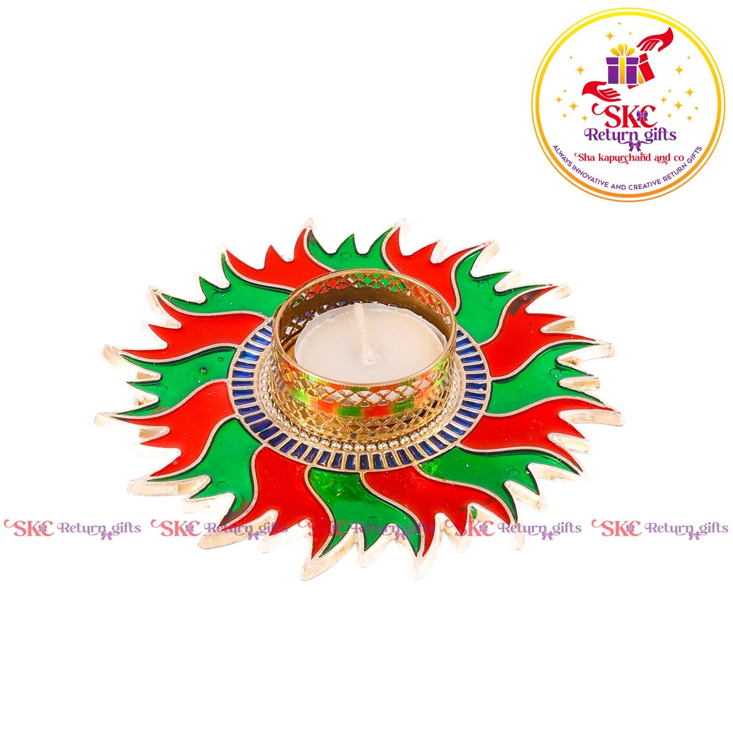 Fiber Meena Candle Stand