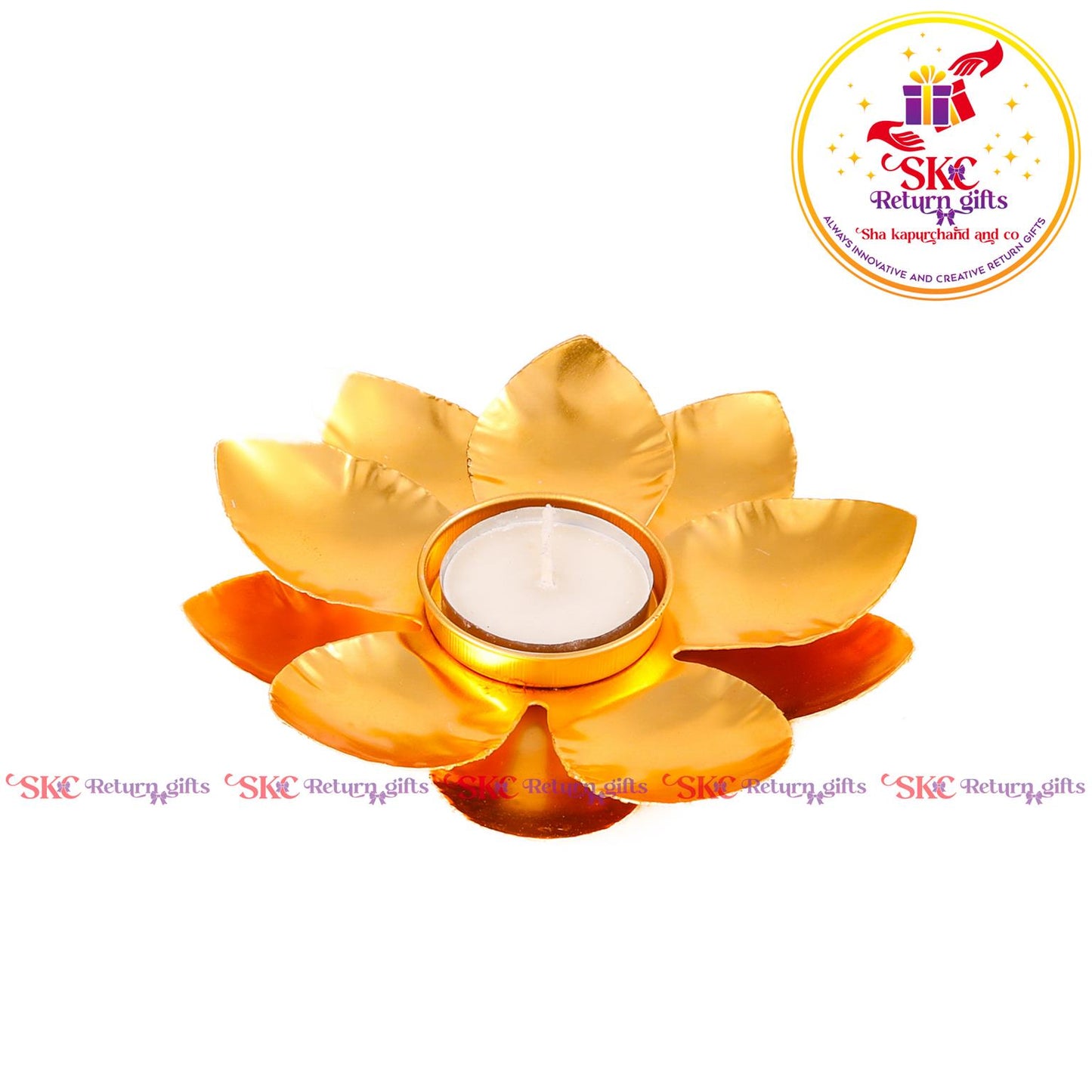 Tea Light Candle Holder Gold