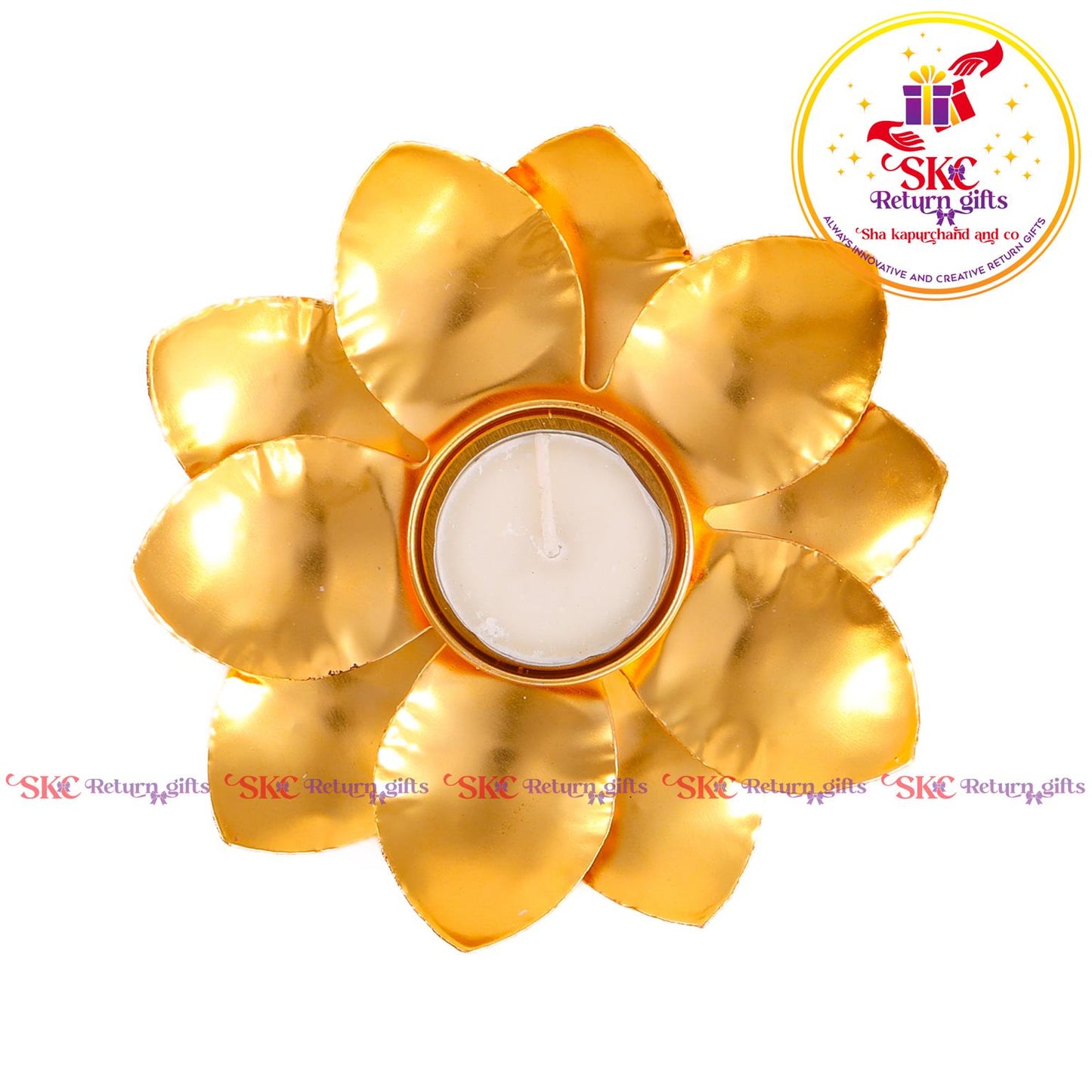Tea Light Candle Holder Gold