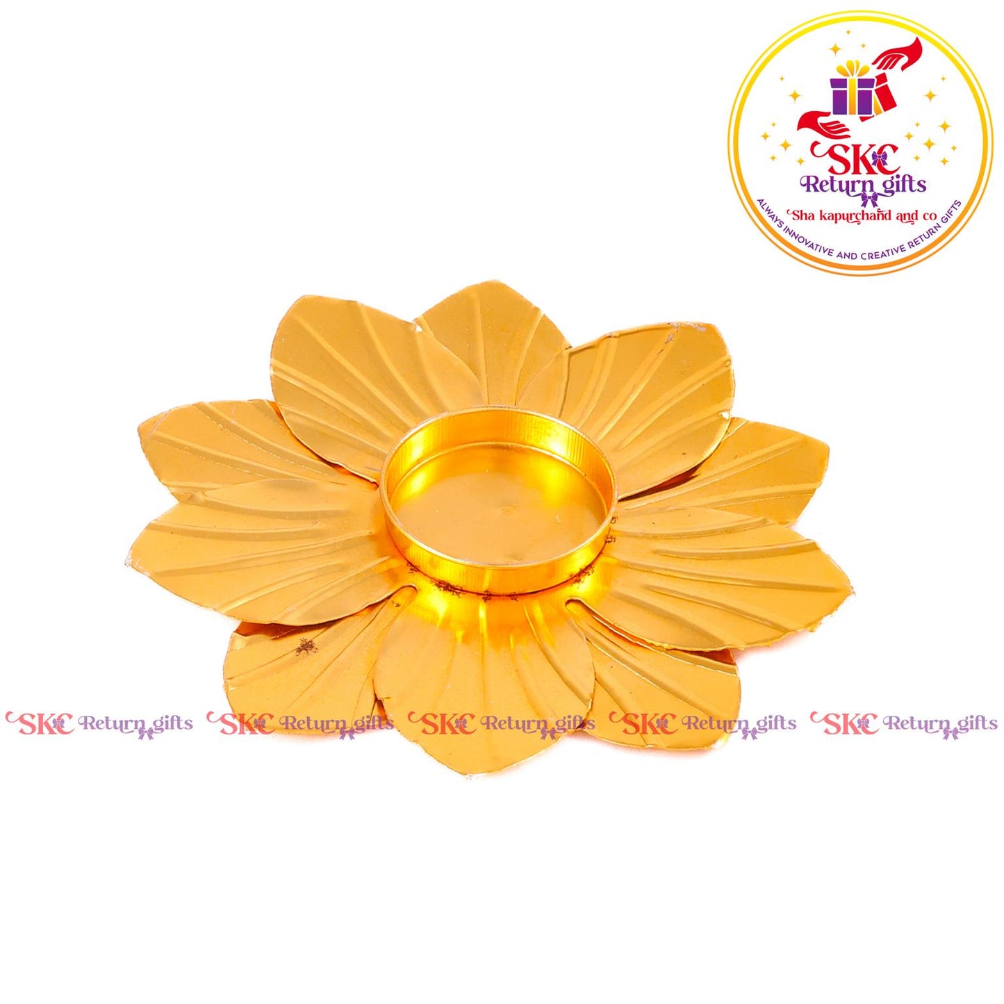 Tea Light Candle Holder Gold