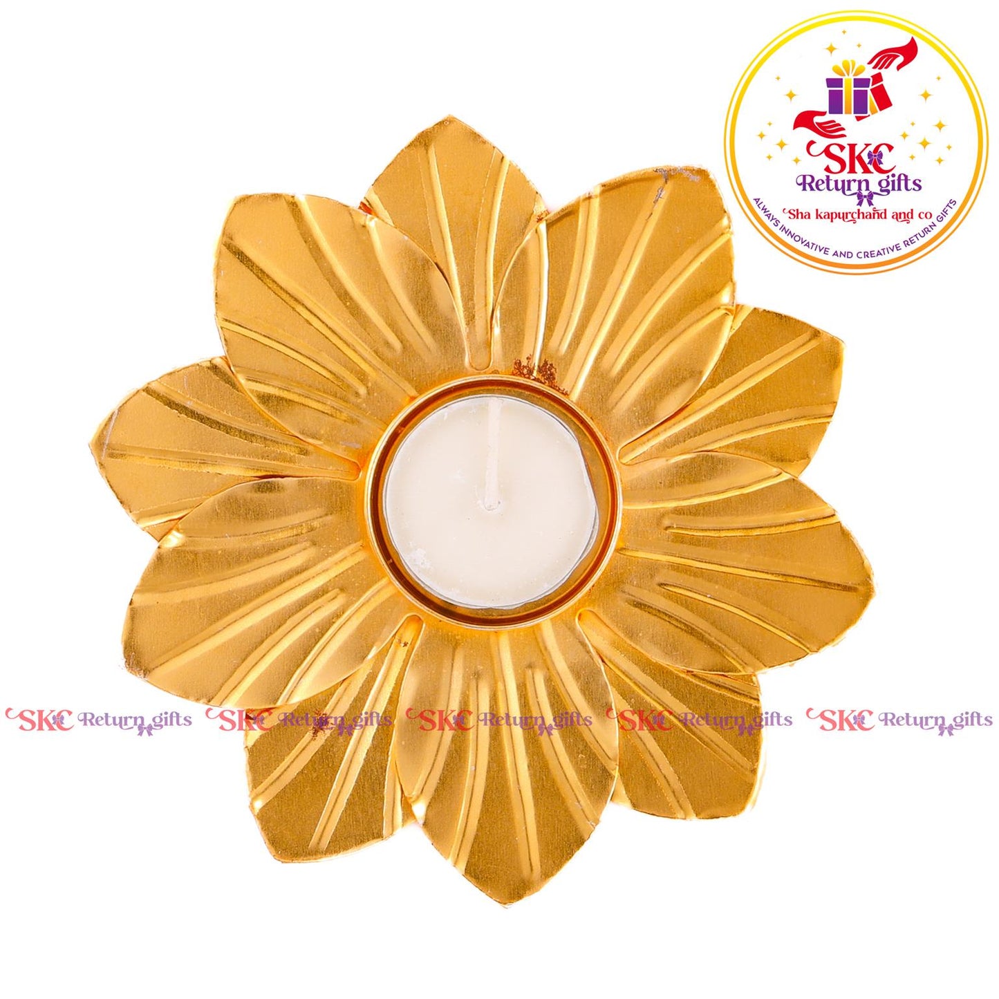 Tea Light Candle Holder Gold
