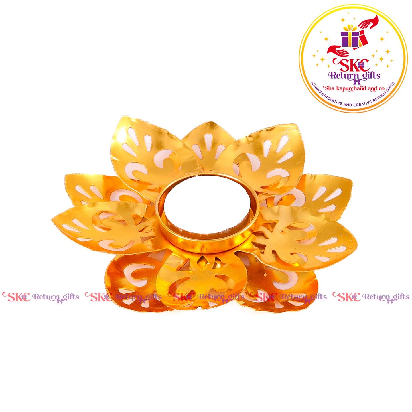 Tea Light Candle Holder Gold