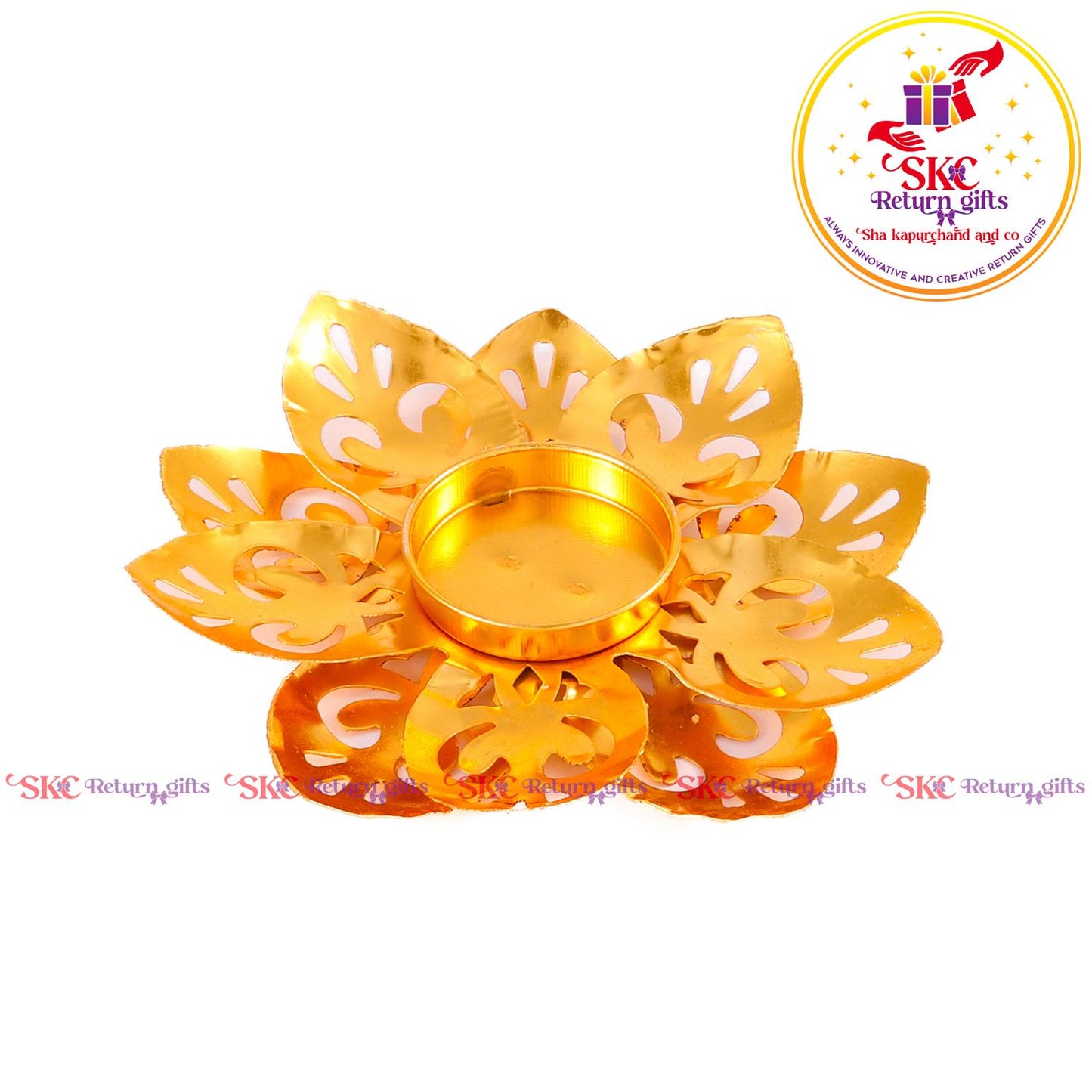 Tea Light Candle Holder Gold