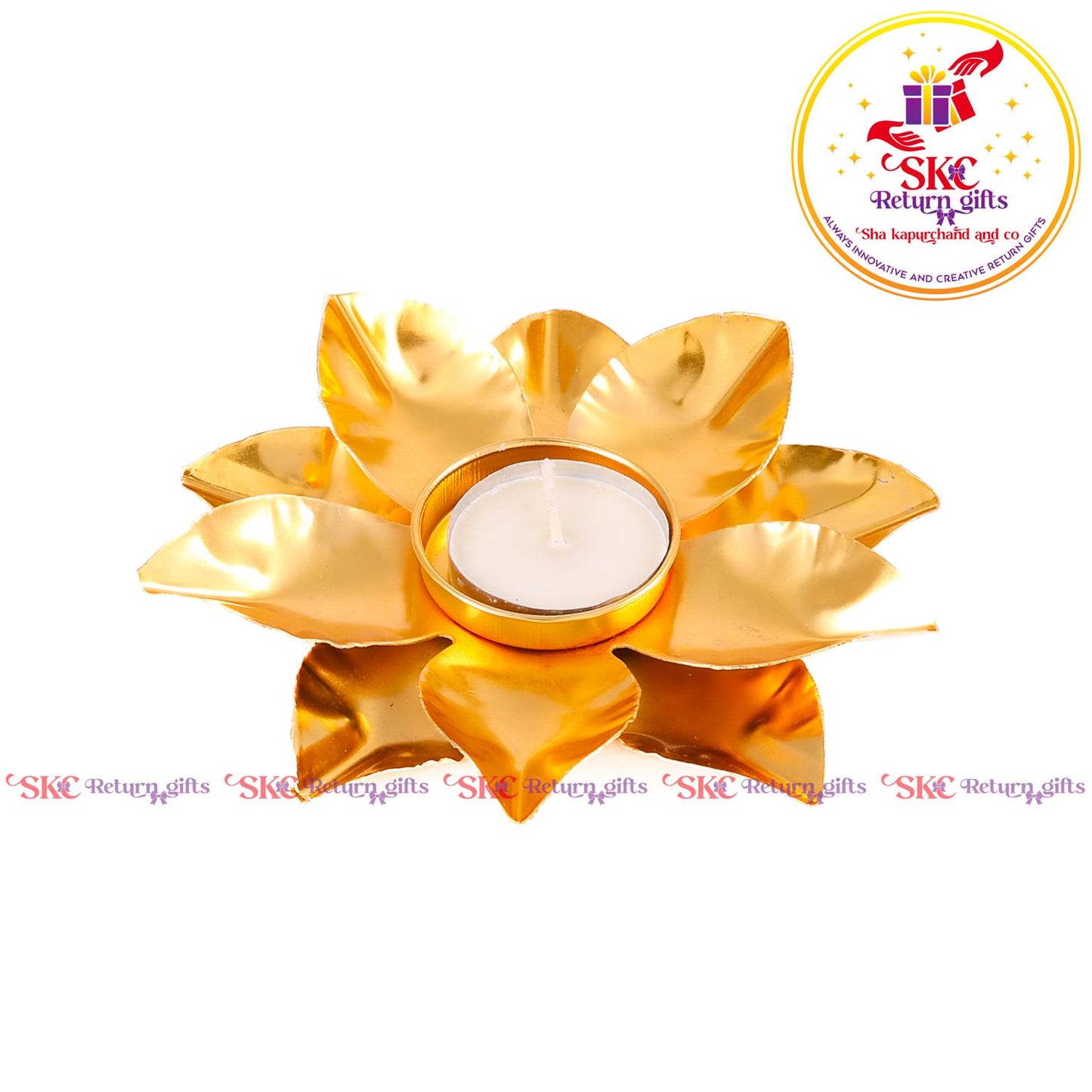 Tea Light Candle Holder Gold