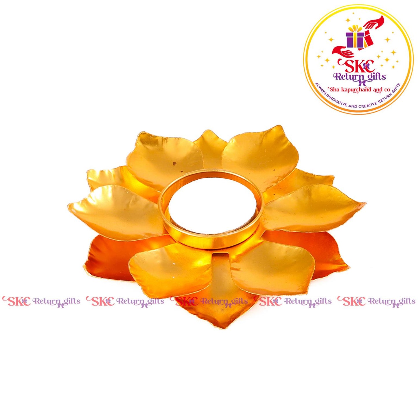 Tea Light Candle Holder Gold
