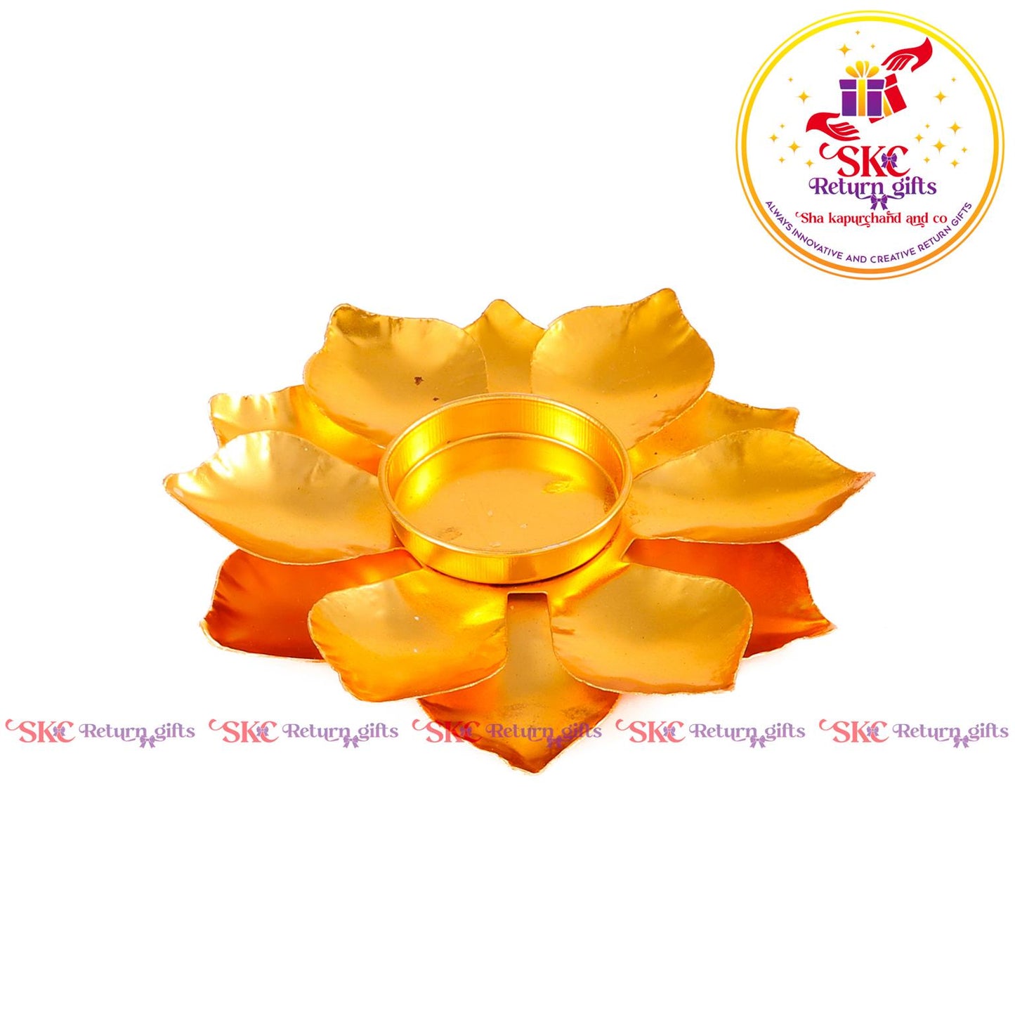 Tea Light Candle Holder Gold