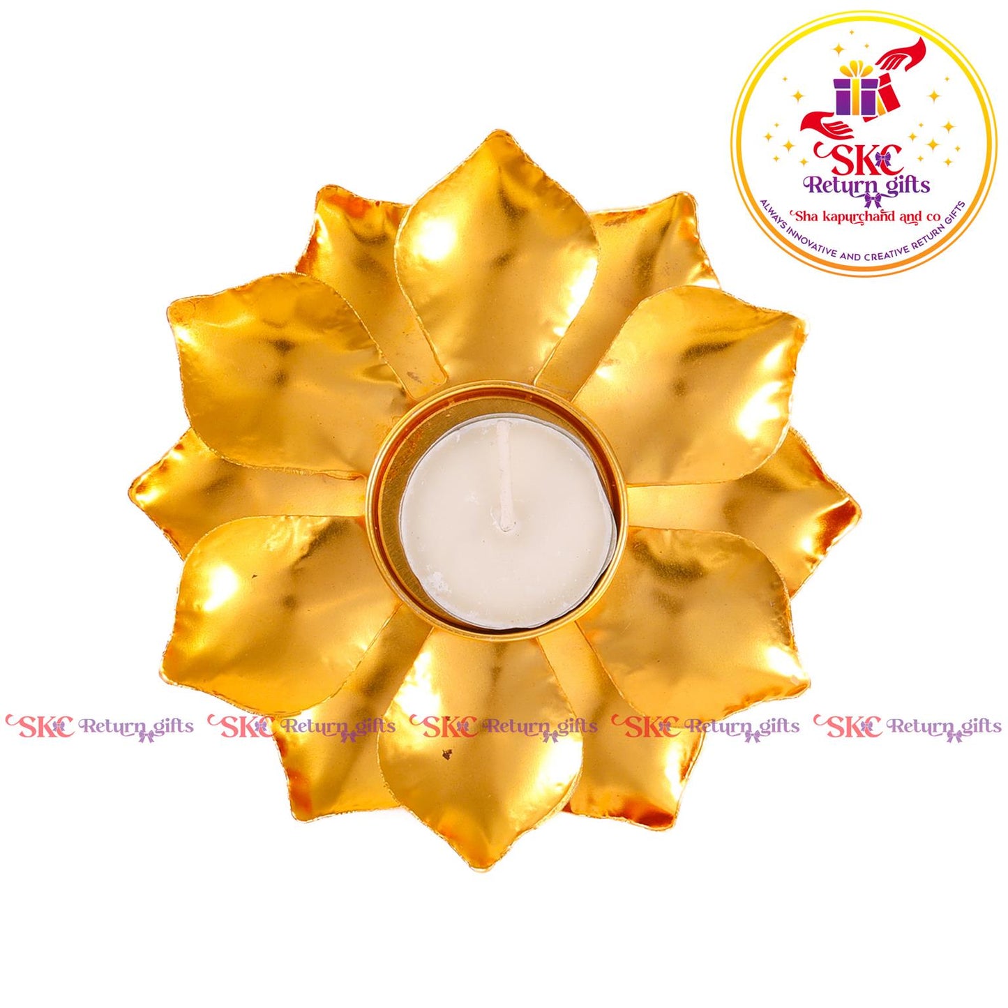 Tea Light Candle Holder Gold