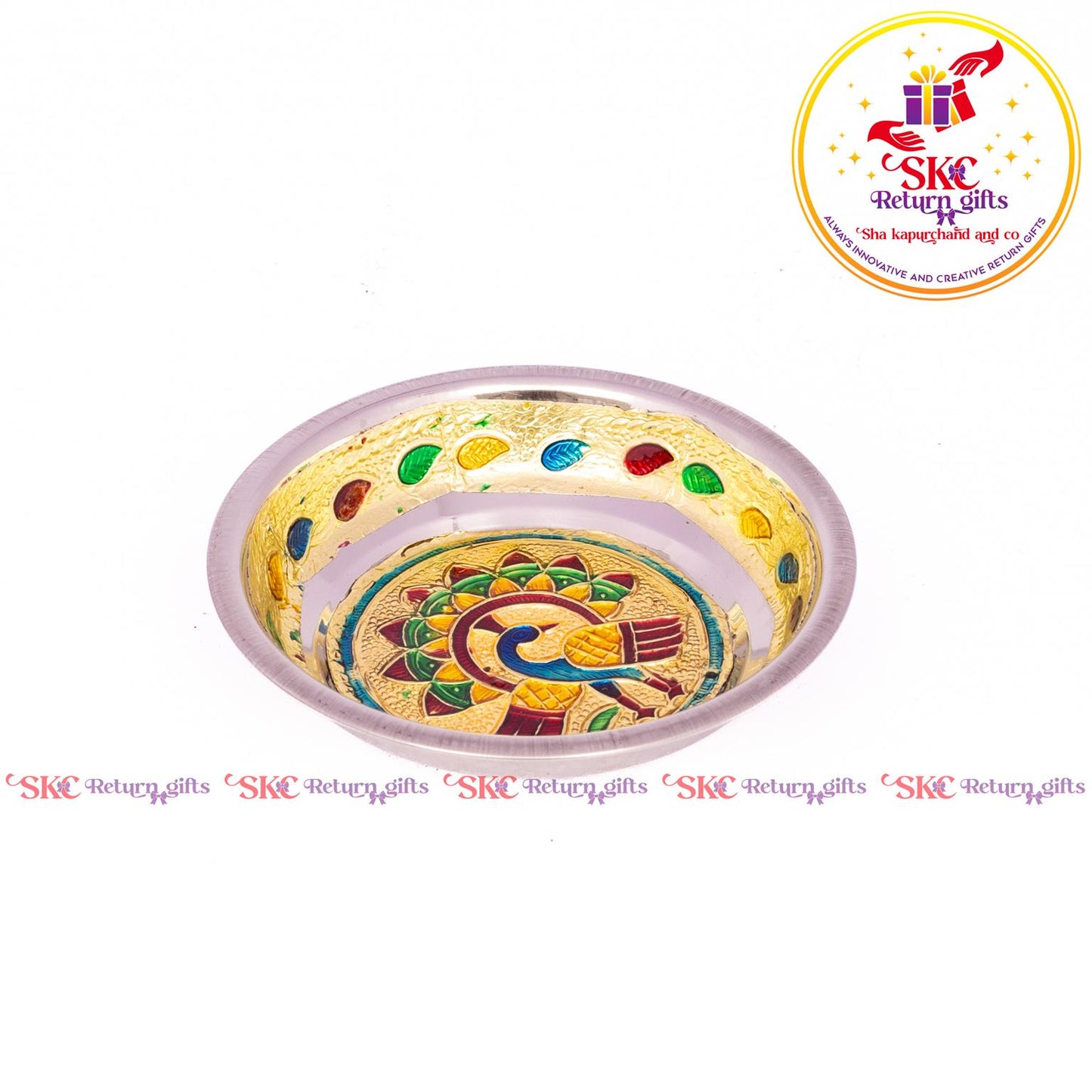 4 Inch Meenakari Pooja Plate