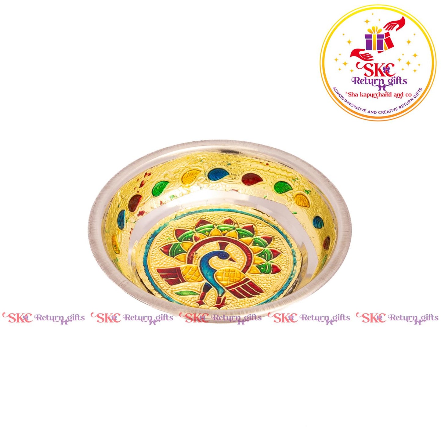4 Inch Meenakari Pooja Plate