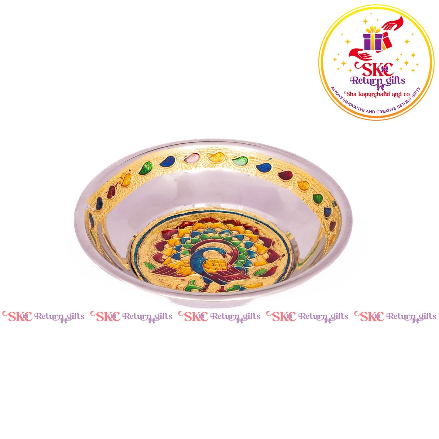 4 Inch Meenakari Pooja Plate
