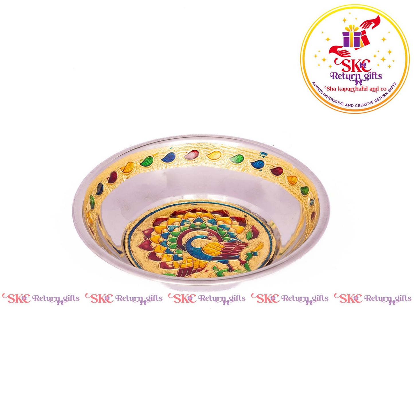 4 Inch Meenakari Pooja Plate
