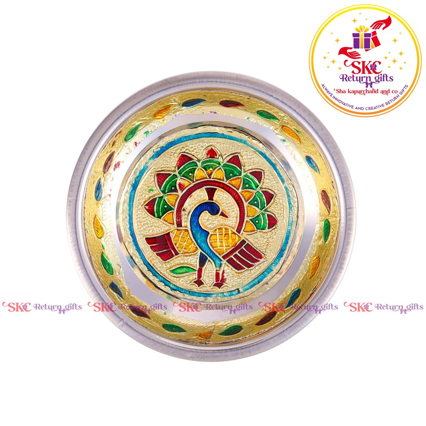 4 Inch Meenakari Pooja Plate