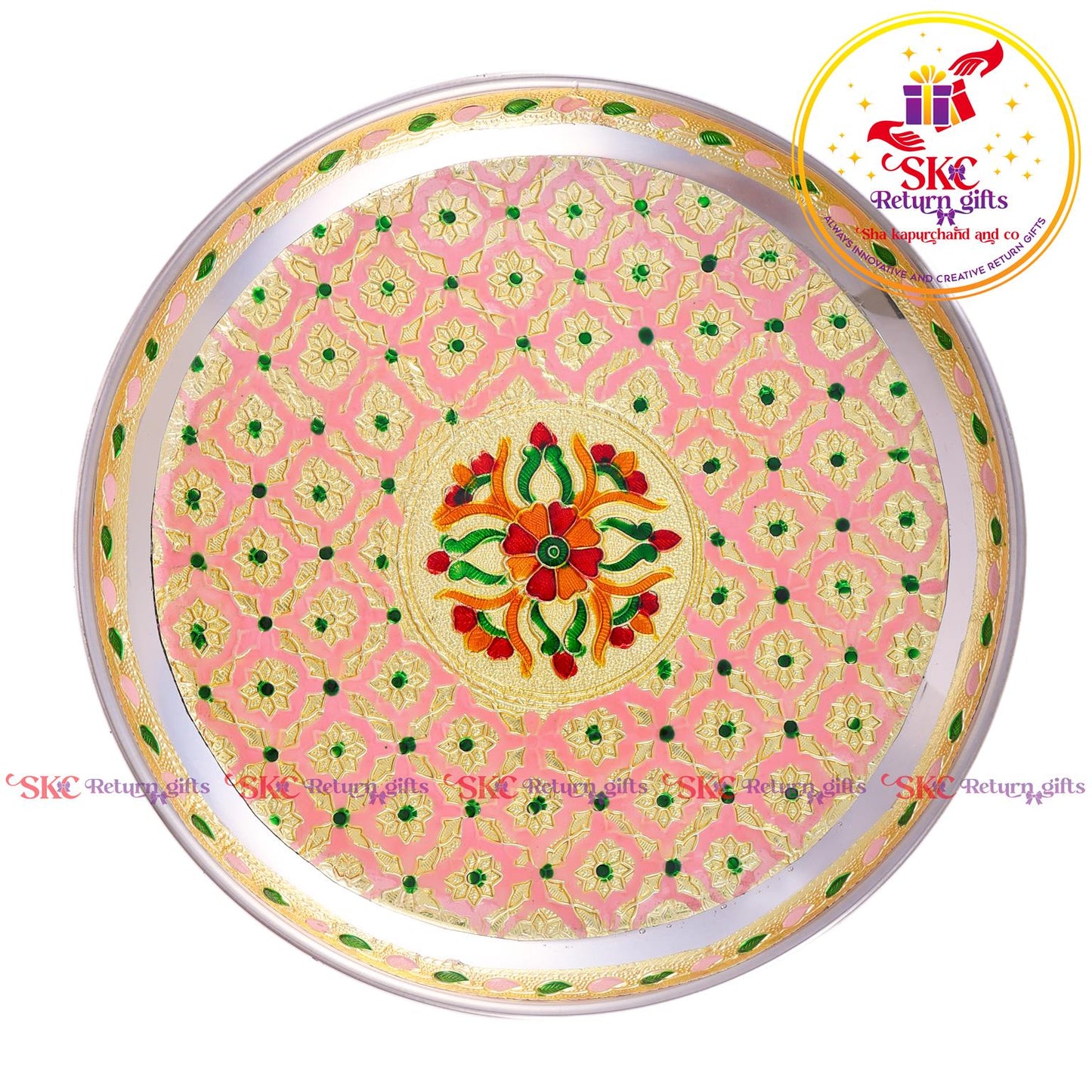 8 Inch Menakari Pooja Plate