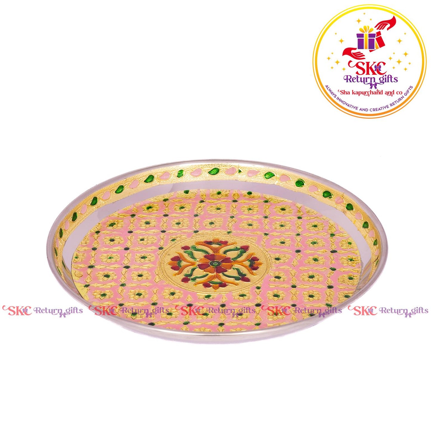 8 Inch Menakari Pooja Plate