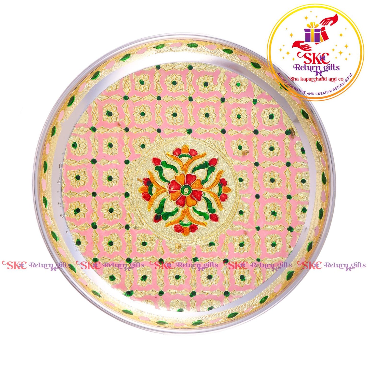 8 Inch Menakari Pooja Plate