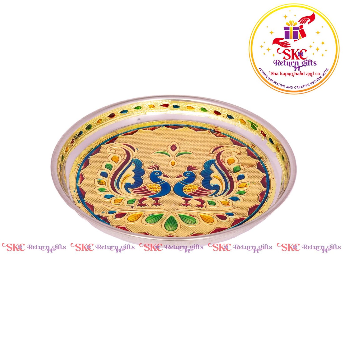 7 Inch Meenakari Pooja Plate