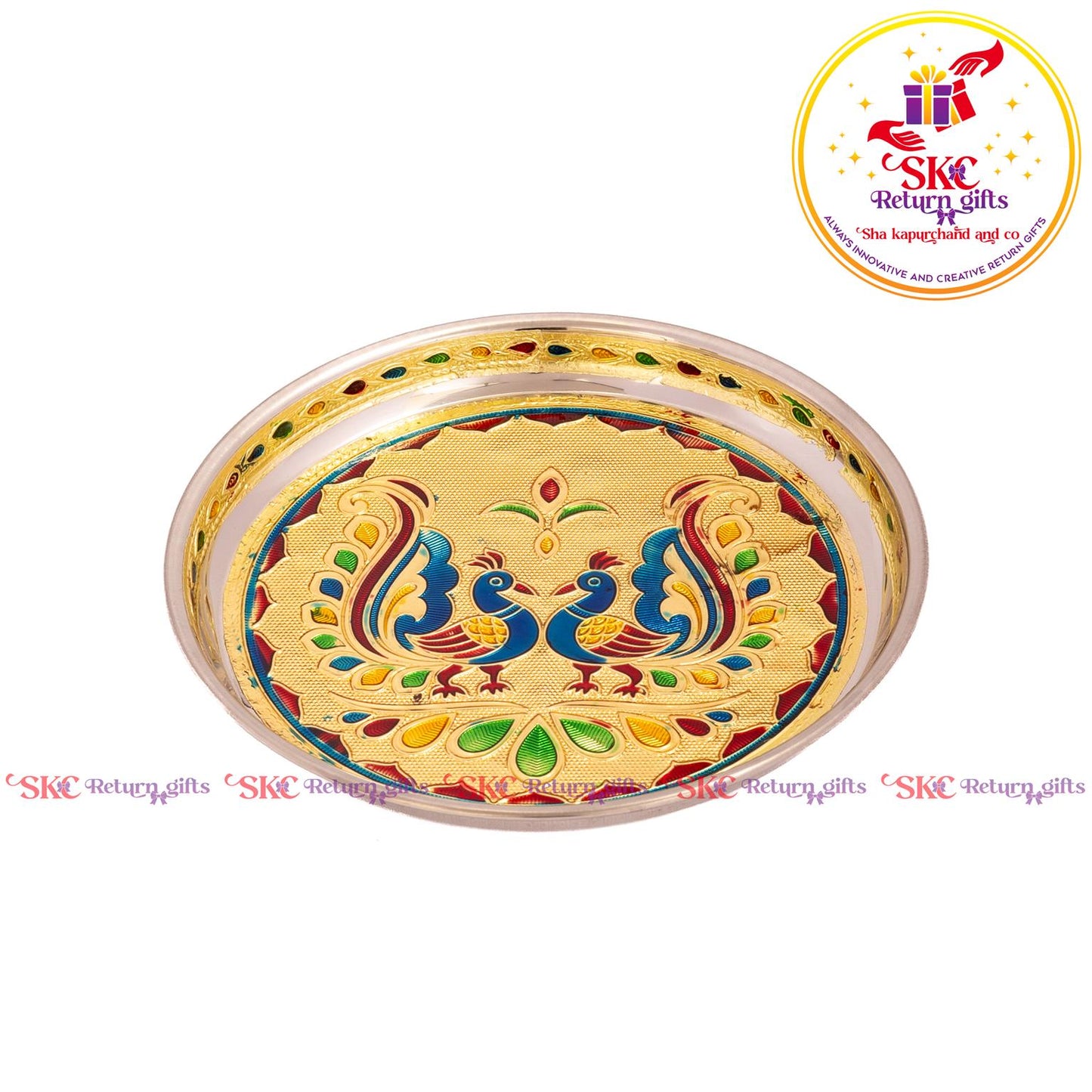 7 Inch Meenakari Pooja Plate