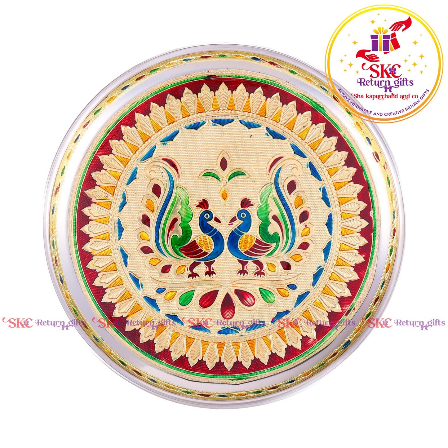 7 Inch Meenakari Pooja Plate