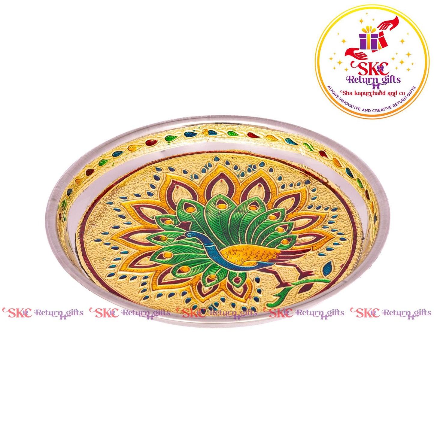 7 Inch Meenakari Pooja Plate