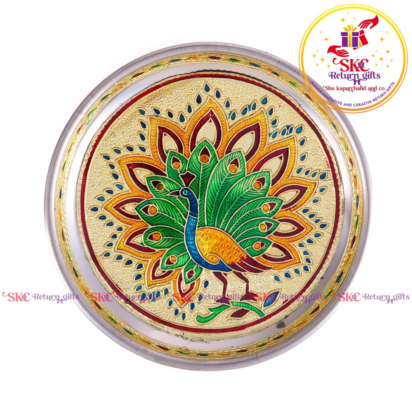 7 Inch Meenakari Pooja Plate