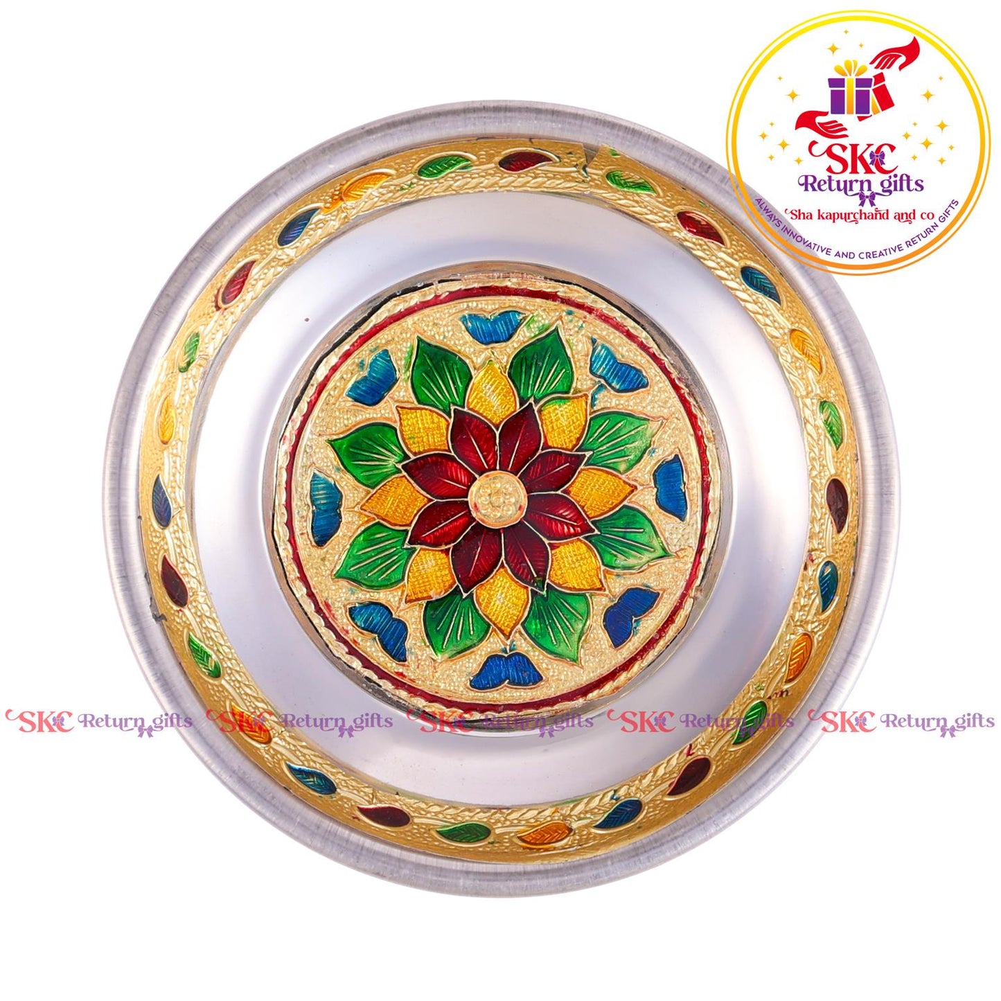 4.5 Inch Meenakari Pooja Plate