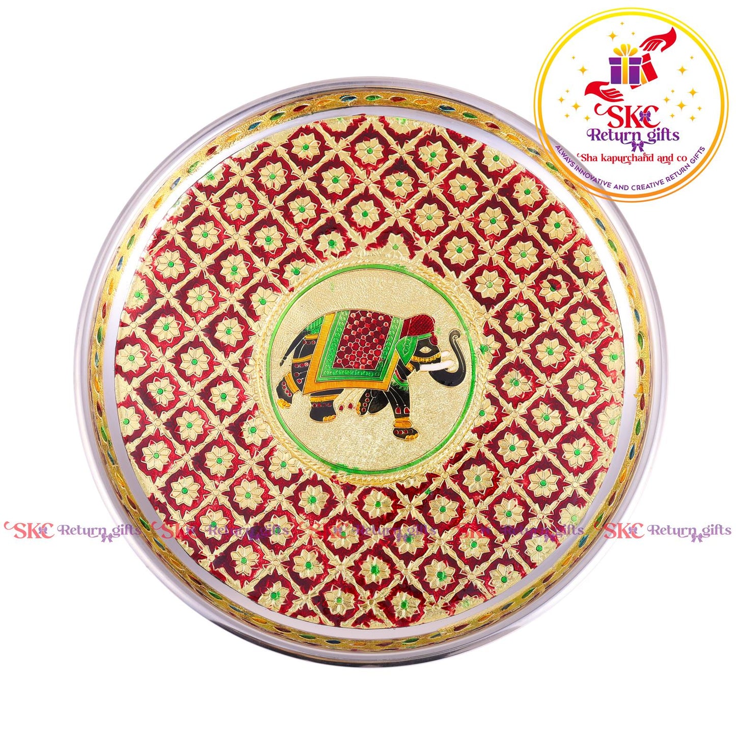 12 Inch Meenakari Pooja Plate