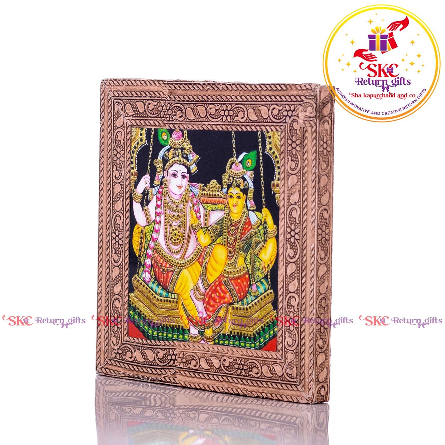 Tanjore Digital Art Radha Krishna