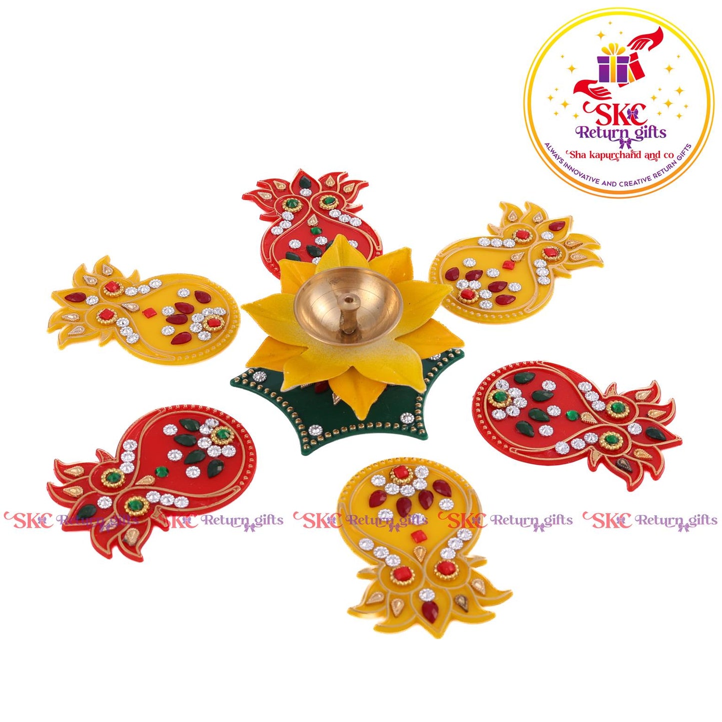 Acrylic Big Rangoli With 3 Inch Colour Diya