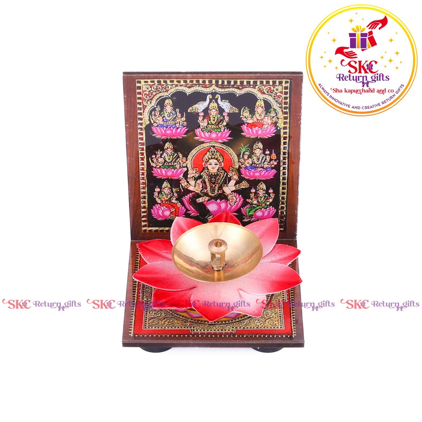 Mdf Acrylic Asta Laxmi Diya Stand With Diya