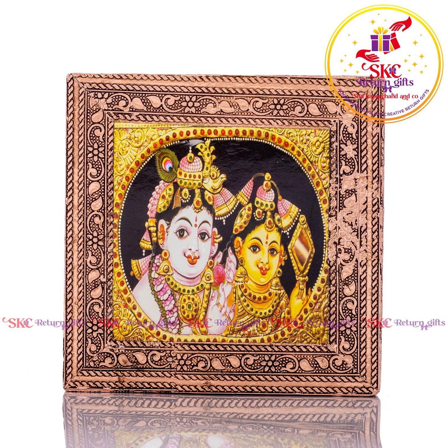Tanjore Digital Art Radha Krishna