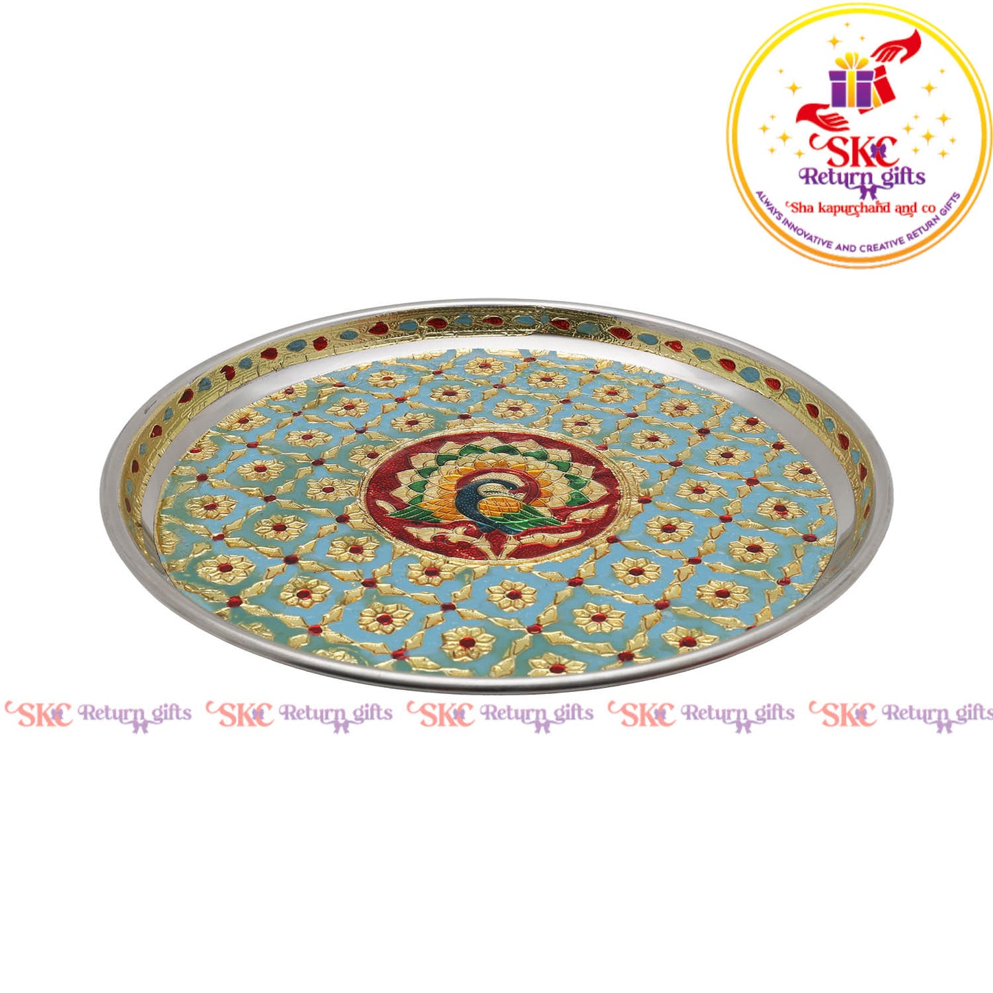 Pastel Color Meenakari Plate 9