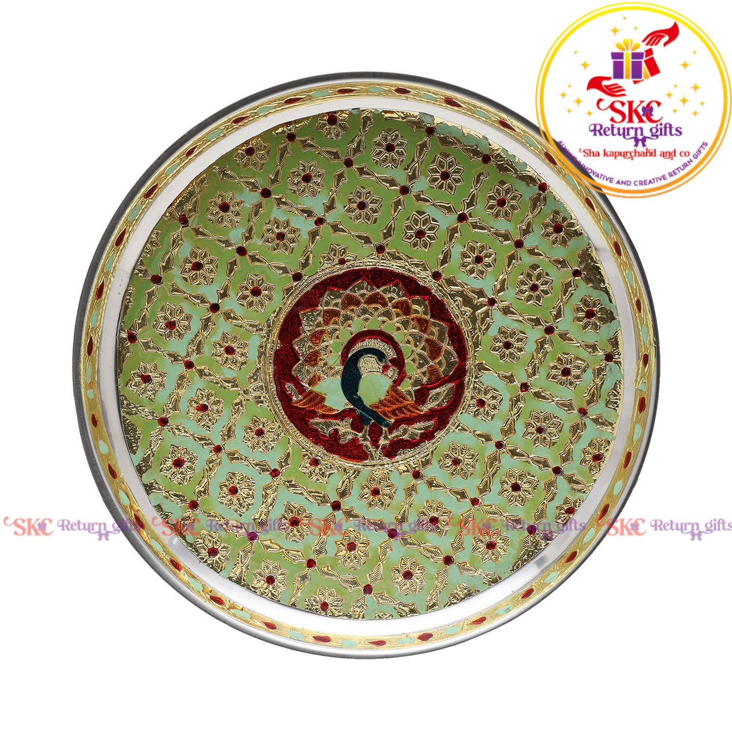 Pastel Color Meenakari Plate 9