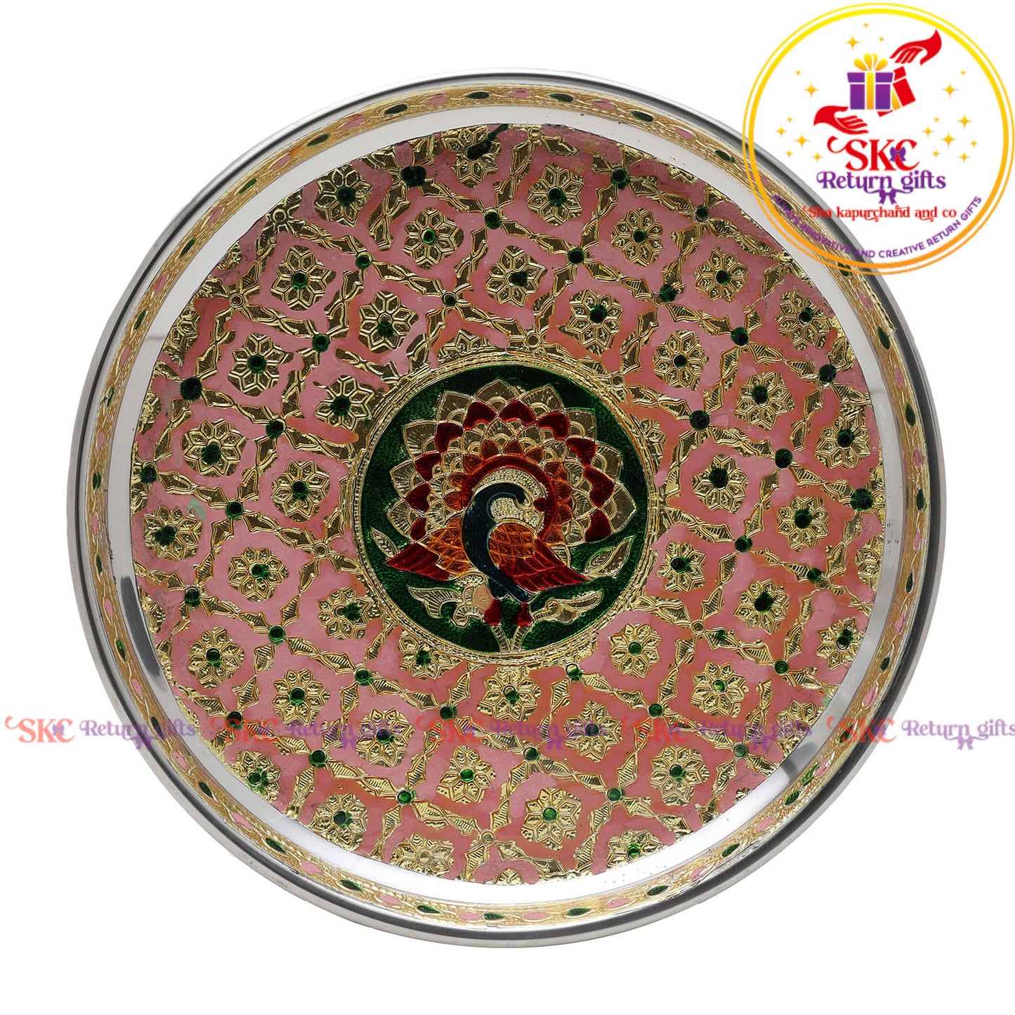 Pastel Color Meenakari Plate 9