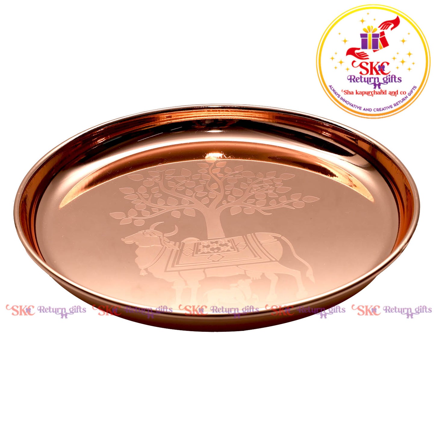 8 inch Kalpavriksha kamadhenu pooja plate