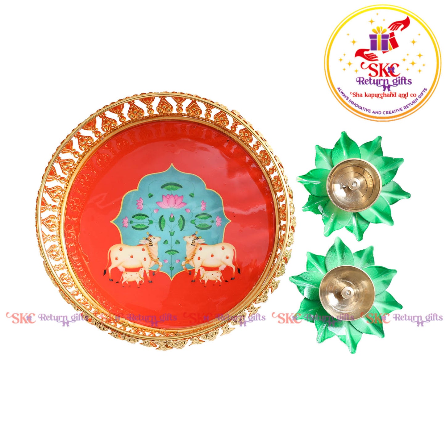 6 inch Pichwai tambulam premium gift set trays