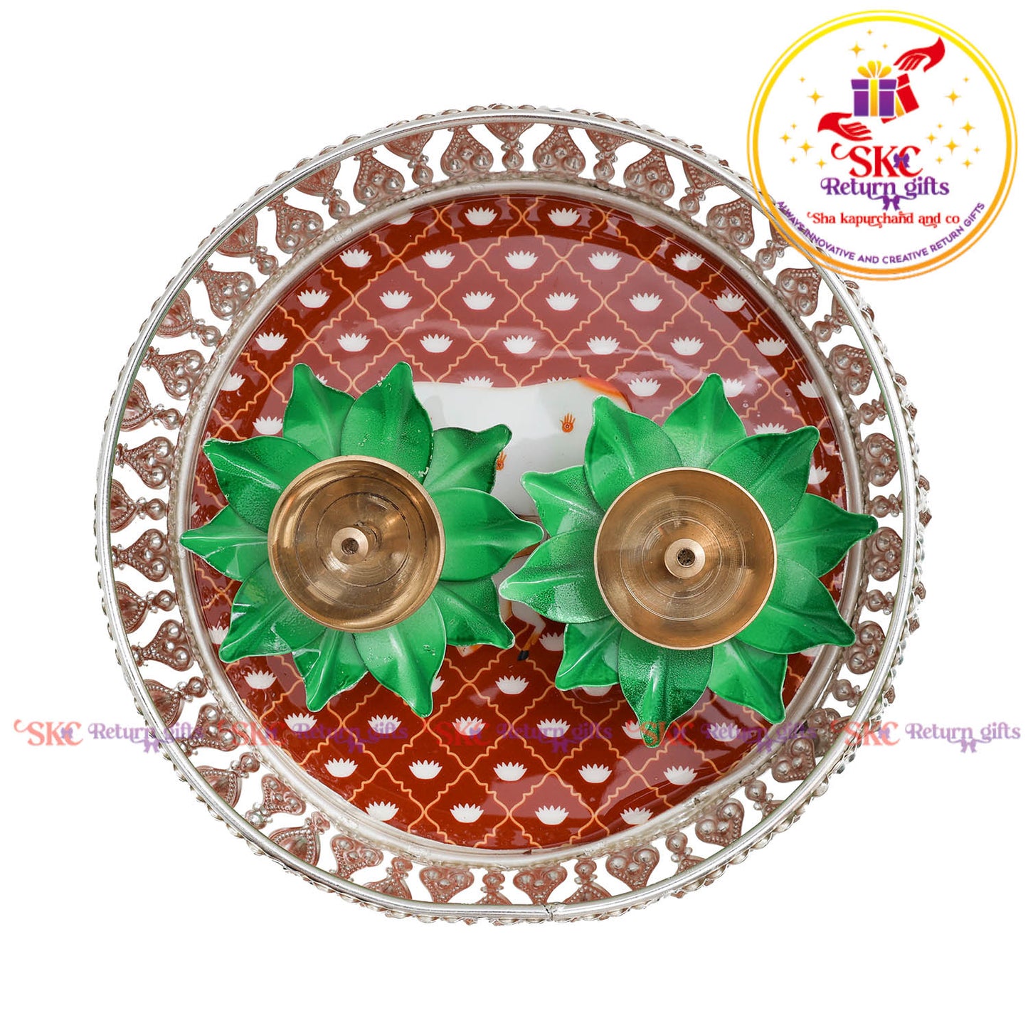 8 inch Pichwai Tambulam premium gift set trays