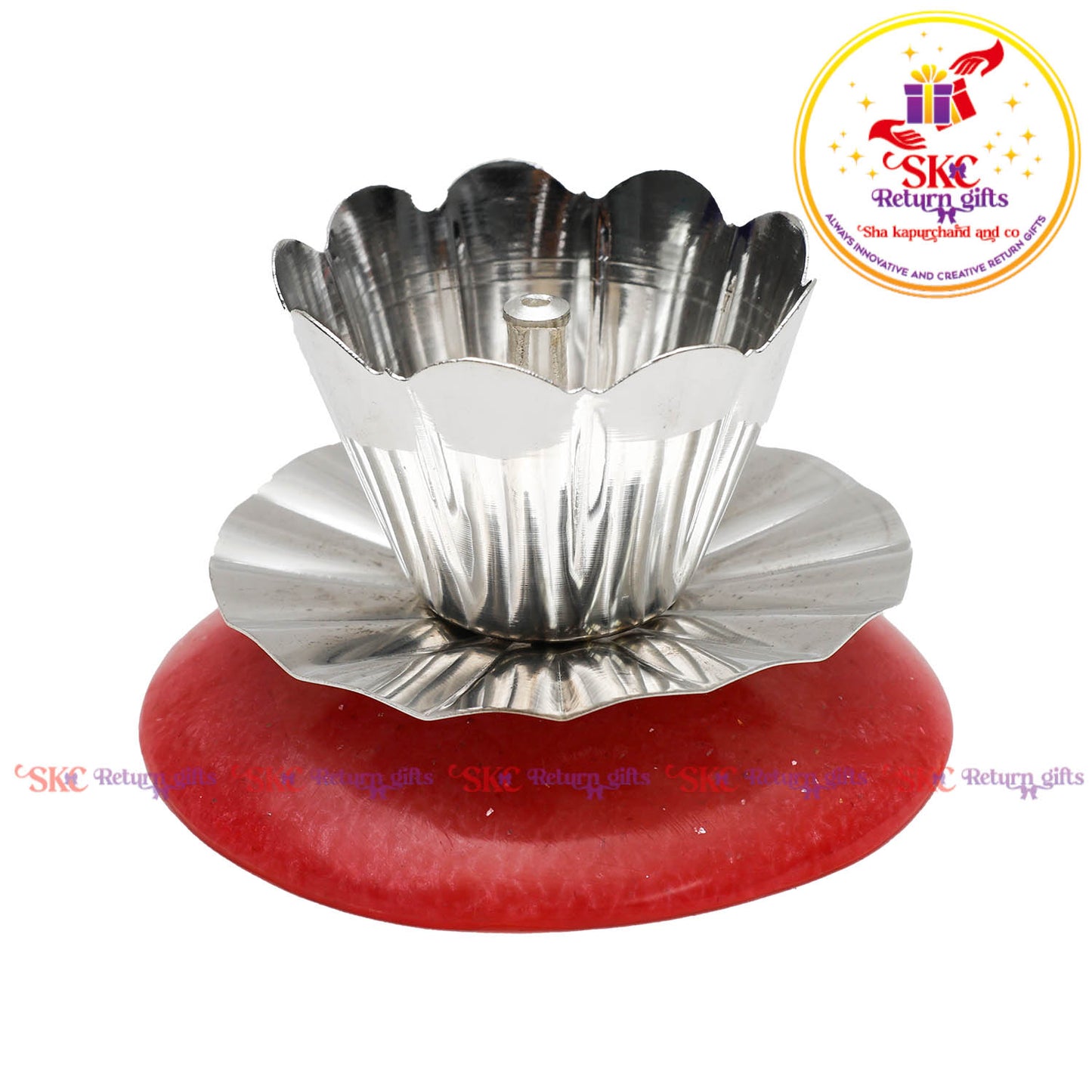 SILVER PLATED LOTUS DIYA