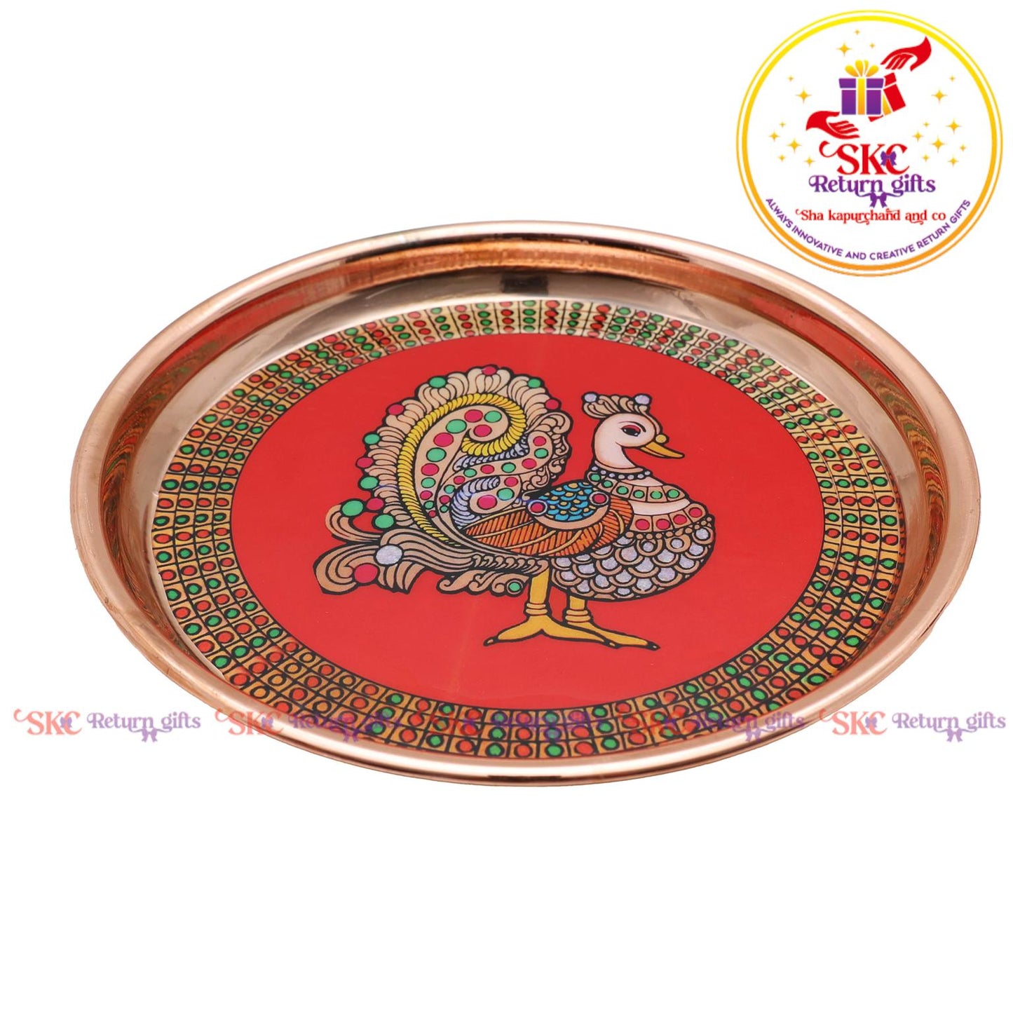 7inch madhubani pichwai pooja plate